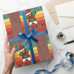 Six Seven Bruh Christmas Dabbing Wrapping Paper Roll Funny 67 Meme Retro Santa Kid Vibes TS02 Mocha Print Your Wear
