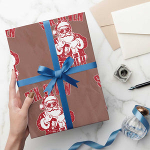 Six Seven Bruh Funny Christmas Wrapping Paper Roll Santa 67 Meme Teens Boys Kids Xmas Pajamas TS10 Mocha Print Your Wear