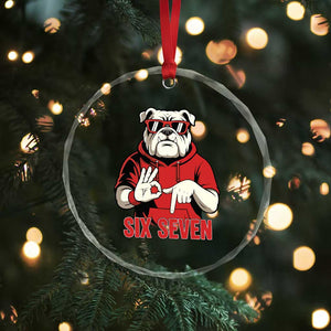 Six Seven Bulldog Meme Crystal Glass Ornament Funny 67 Mascot Signs Internet Brainrot Lover TS02 Print Your Wear