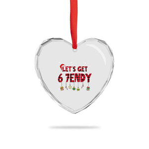 Six Seven Christmas Heart Crystal Glass Ornament Let's get Sendy 7endy Funny 67 6 7 Meme Gen Alpha Slang TS10 Print Your Wear