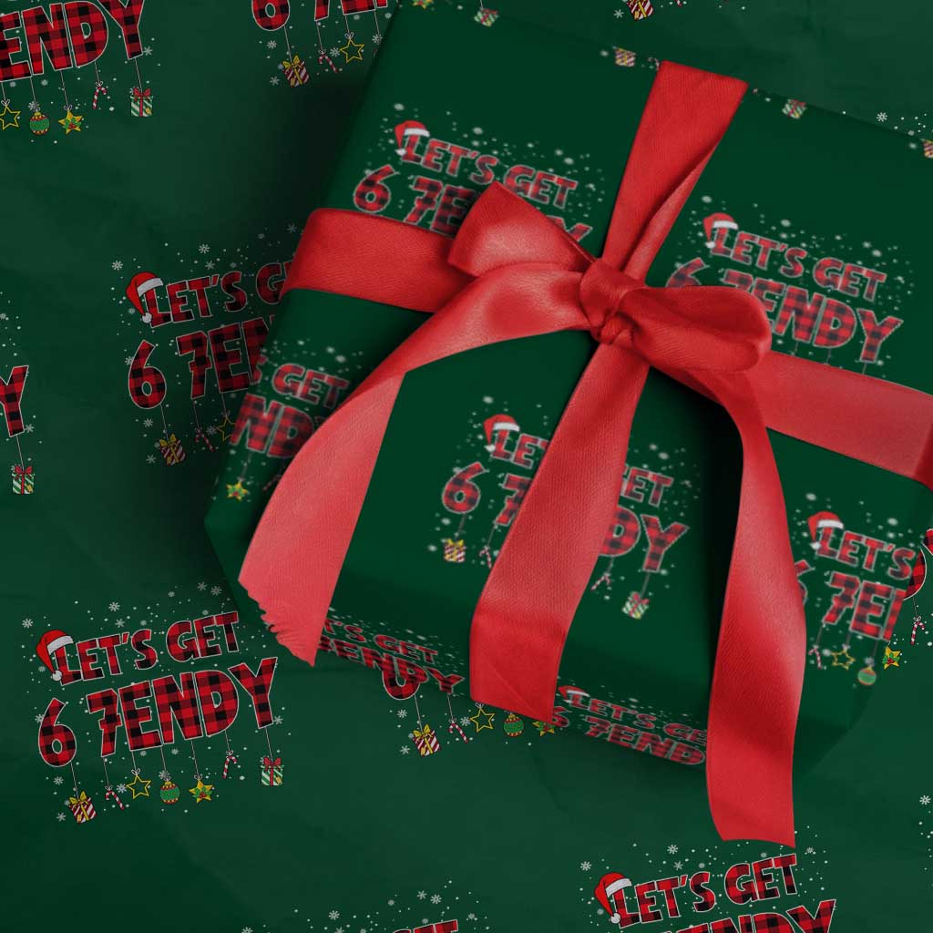 Six Seven Christmas Wrapping Paper Roll Let's get Sendy 7endy Funny 67 6 7 Meme Gen Alpha Slang TS10 Green Print Your Wear