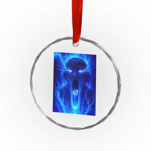 Six Seven Energy Overload Graphic Crystal Glass Ornament 67 Mason Kid Analog Horror Meme TS02 Print Your Wear