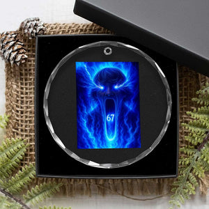 Six Seven Energy Overload Graphic Crystal Glass Ornament 67 Mason Kid Analog Horror Meme TS02 Print Your Wear