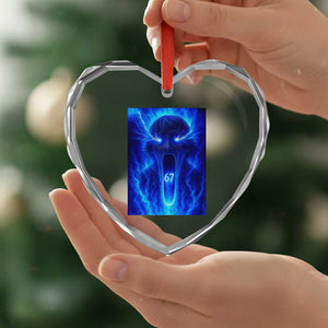 Six Seven Energy Overload Graphic Heart Crystal Glass Ornament 67 Mason Kid Analog Horror Meme TS02 Print Your Wear