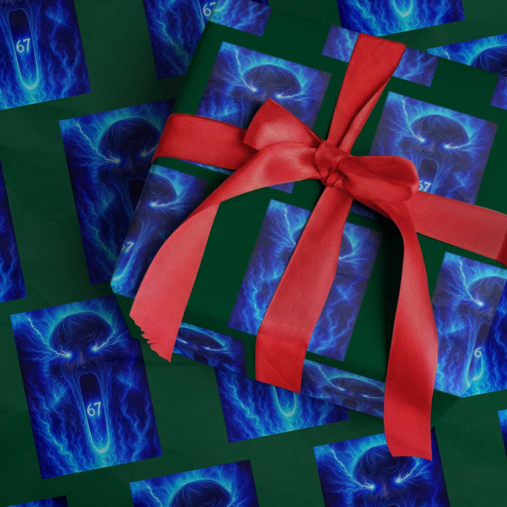 Six Seven Energy Overload Graphic Wrapping Paper Roll 67 Mason Kid Analog Horror Meme TS02 Green Print Your Wear