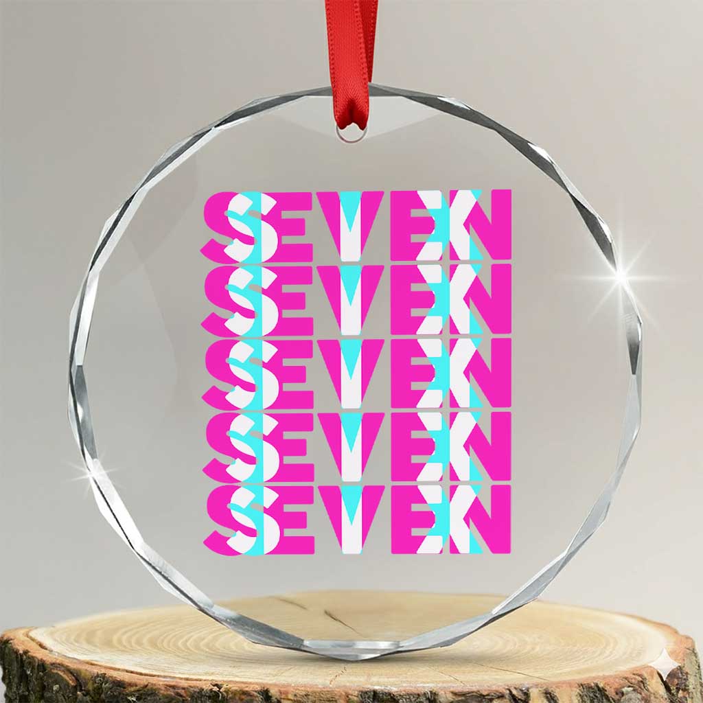 Six Seven Glitch Optical Illusion Meme Crystal Glass Ornament Funny Gen Z Alpha Gift TS12 Transparent Glass 3'' Circle Print Your Wear