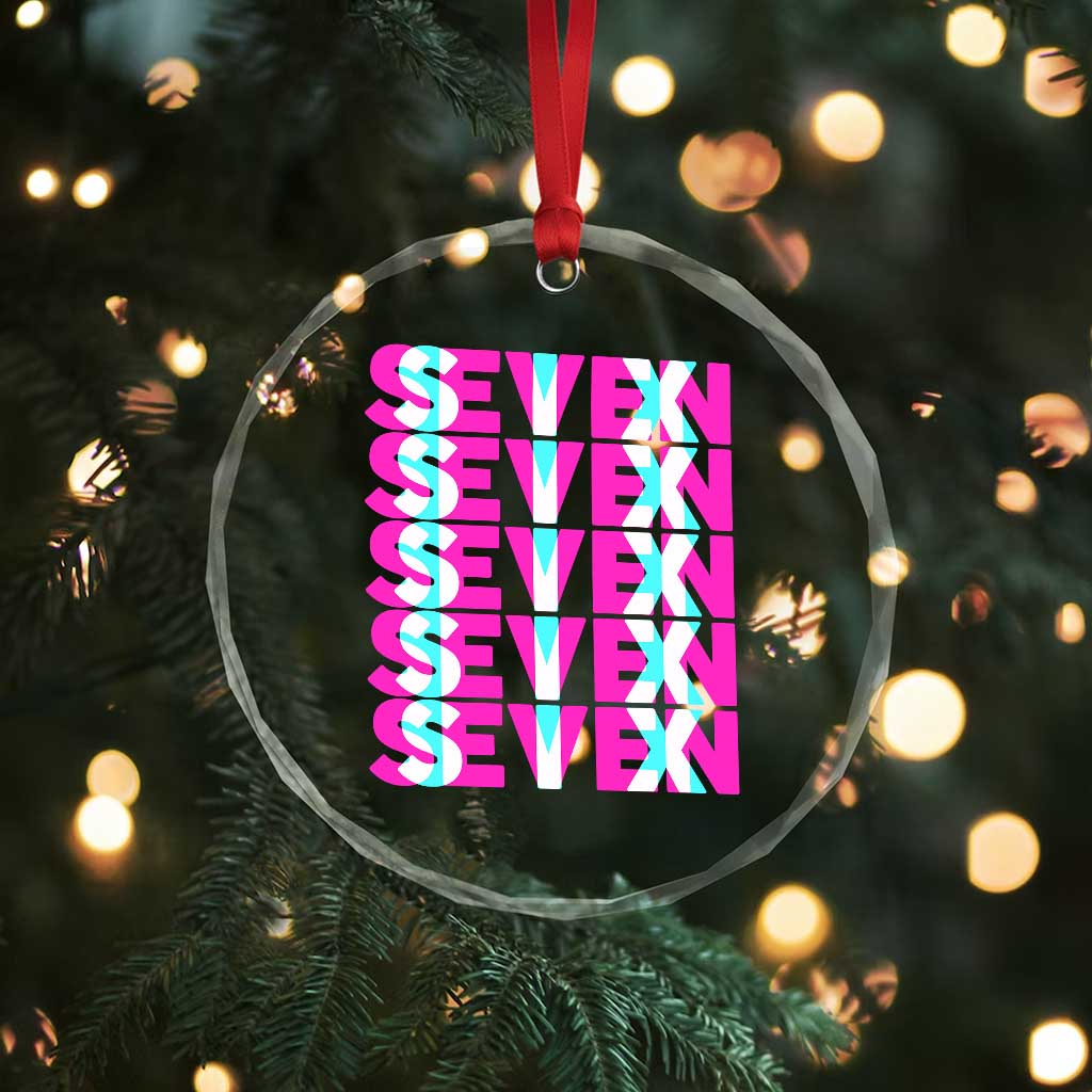 Six Seven Glitch Optical Illusion Meme Crystal Glass Ornament Funny Gen Z Alpha Gift TS12 Print Your Wear