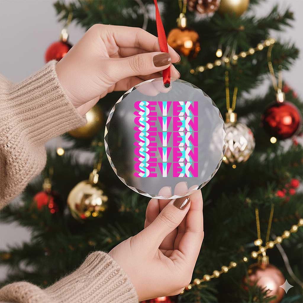 Six Seven Glitch Optical Illusion Meme Crystal Glass Ornament Funny Gen Z Alpha Gift TS12 Print Your Wear