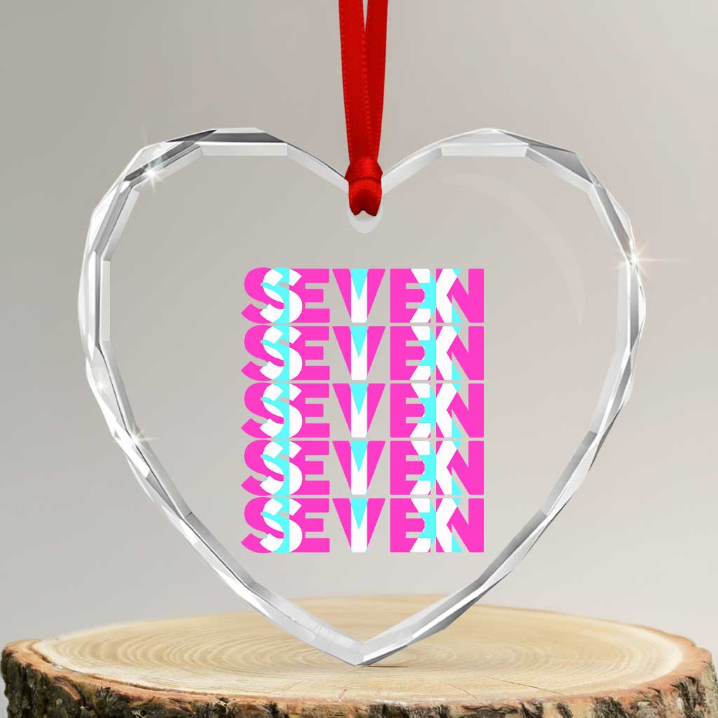 Six Seven Glitch Optical Illusion Meme Heart Crystal Glass Ornament Funny Gen Z Alpha Gift TS12 Transparent Glass 3'' Heart Print Your Wear