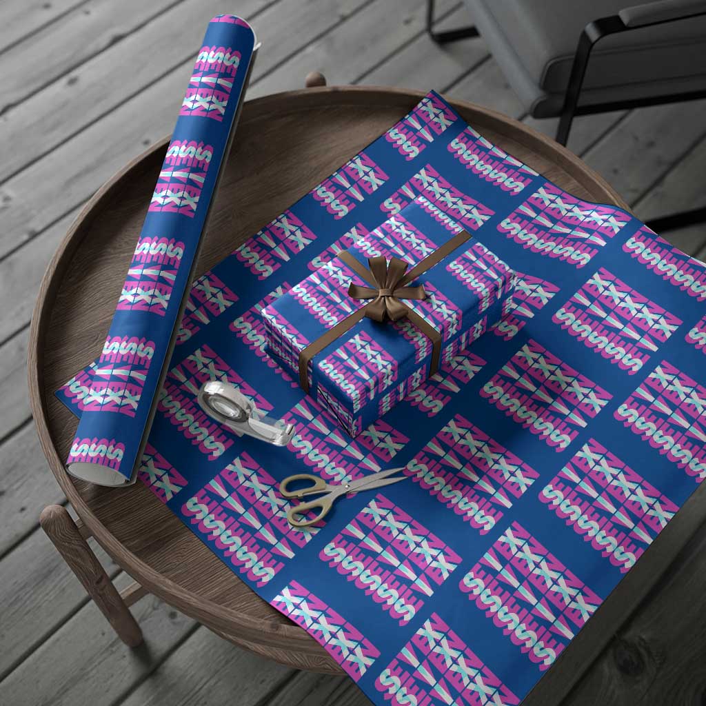 Six Seven Glitch Optical Illusion Meme Wrapping Paper Roll Funny Gen Z Alpha Gift TS12 Blue Print Your Wear
