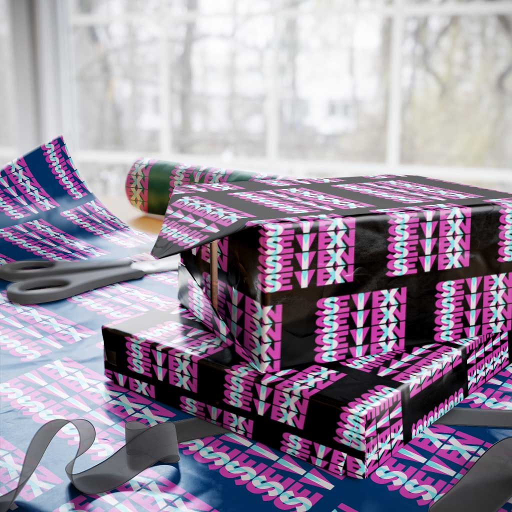 Six Seven Glitch Optical Illusion Meme Wrapping Paper Roll Funny Gen Z Alpha Gift TS12 Black Print Your Wear