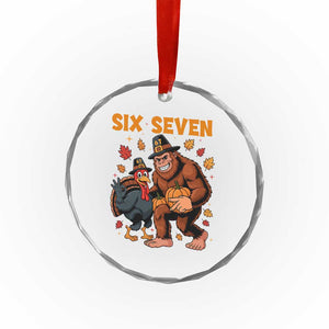 Six Seven Meme Bigfoot And Turkey Crystal Glass Ornament Funny Thanksgiving Gift TS12 Print Your Wear