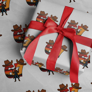 Six Seven Meme Cowboy Wrapping Paper Roll Funny Western 67 Trend Gift TS12 White Print Your Wear