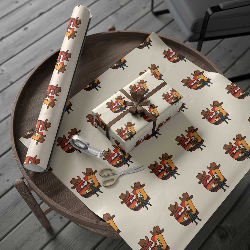 Six Seven Meme Cowboy Wrapping Paper Roll Funny Western 67 Trend Gift TS12 Beige Print Your Wear