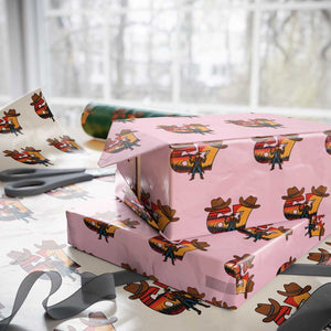 Six Seven Meme Cowboy Wrapping Paper Roll Funny Western 67 Trend Gift TS12 Light Pink Print Your Wear