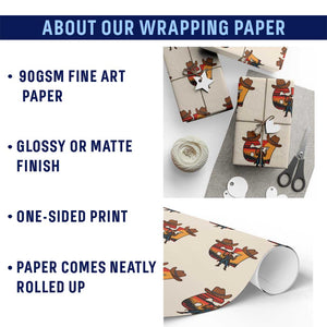 Six Seven Meme Cowboy Wrapping Paper Roll Funny Western 67 Trend Gift TS12 Print Your Wear