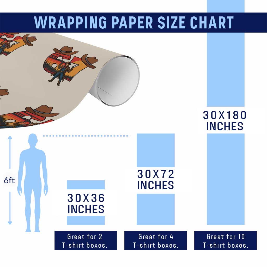 Six Seven Meme Cowboy Wrapping Paper Roll Funny Western 67 Trend Gift TS12 Print Your Wear