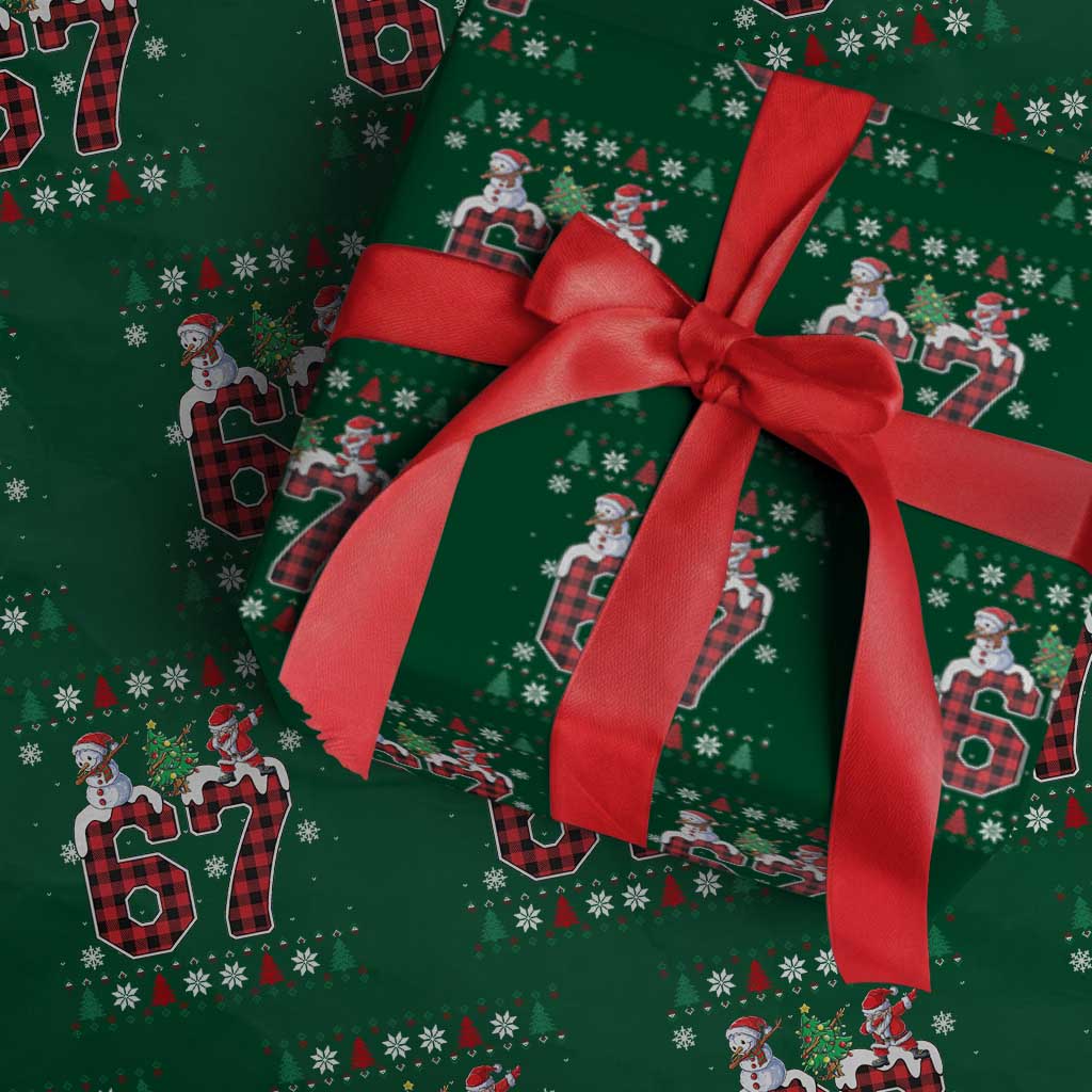 Six Seven Meme Snowman Santa Dab Wrapping Paper Roll Funny Christmas Ugly Sweater Gift TS12 Green Print Your Wear