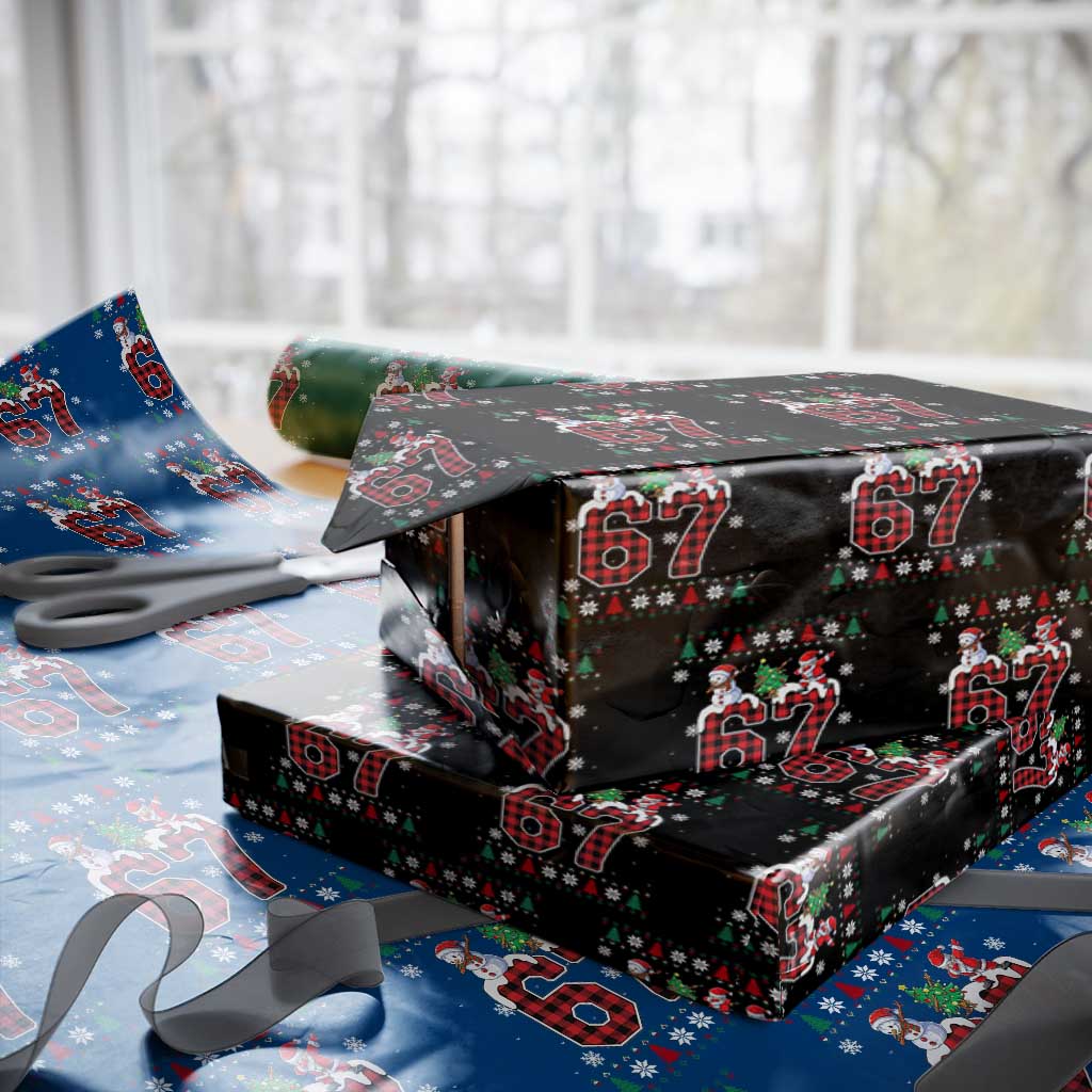 Six Seven Meme Snowman Santa Dab Wrapping Paper Roll Funny Christmas Ugly Sweater Gift TS12 Black Print Your Wear