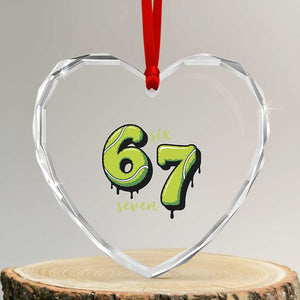 Six Seven Meme Tennis Lover Heart Crystal Glass Ornament Gen Alpha Slang Gift TS12 Transparent Glass 3'' Heart Print Your Wear