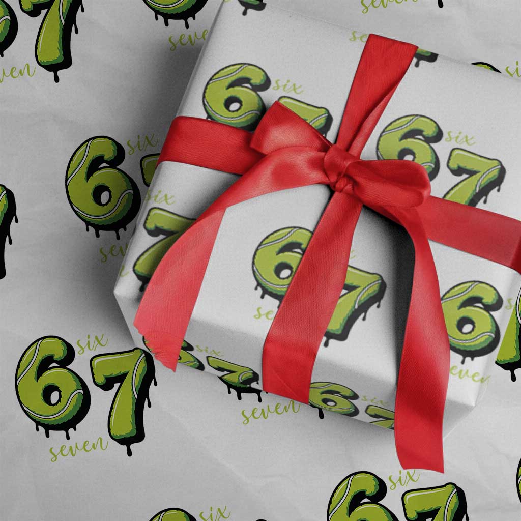 Six Seven Meme Tennis Lover Wrapping Paper Roll Gen Alpha Slang Gift TS12 White Print Your Wear