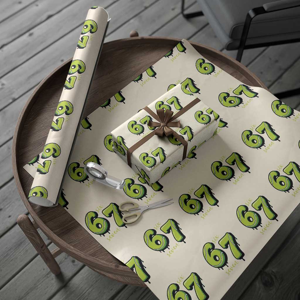 Six Seven Meme Tennis Lover Wrapping Paper Roll Gen Alpha Slang Gift TS12 Beige Print Your Wear
