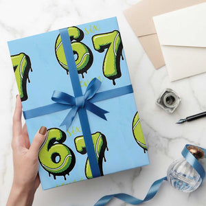 Six Seven Meme Tennis Lover Wrapping Paper Roll Gen Alpha Slang Gift TS12 Light Blue Print Your Wear