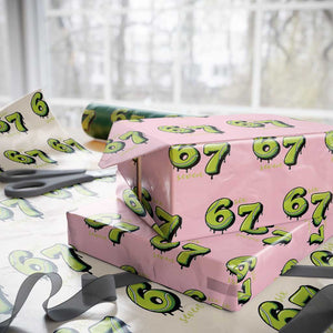 Six Seven Meme Tennis Lover Wrapping Paper Roll Gen Alpha Slang Gift TS12 Light Pink Print Your Wear