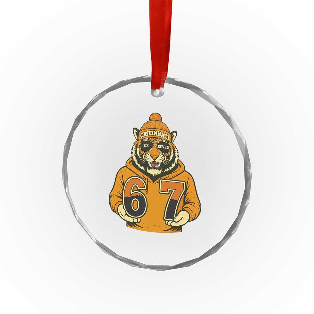 Six Seven Meme Tiger Football Fan Crystal Glass Ornament Gen Alpha Slang Gift TS12 Print Your Wear