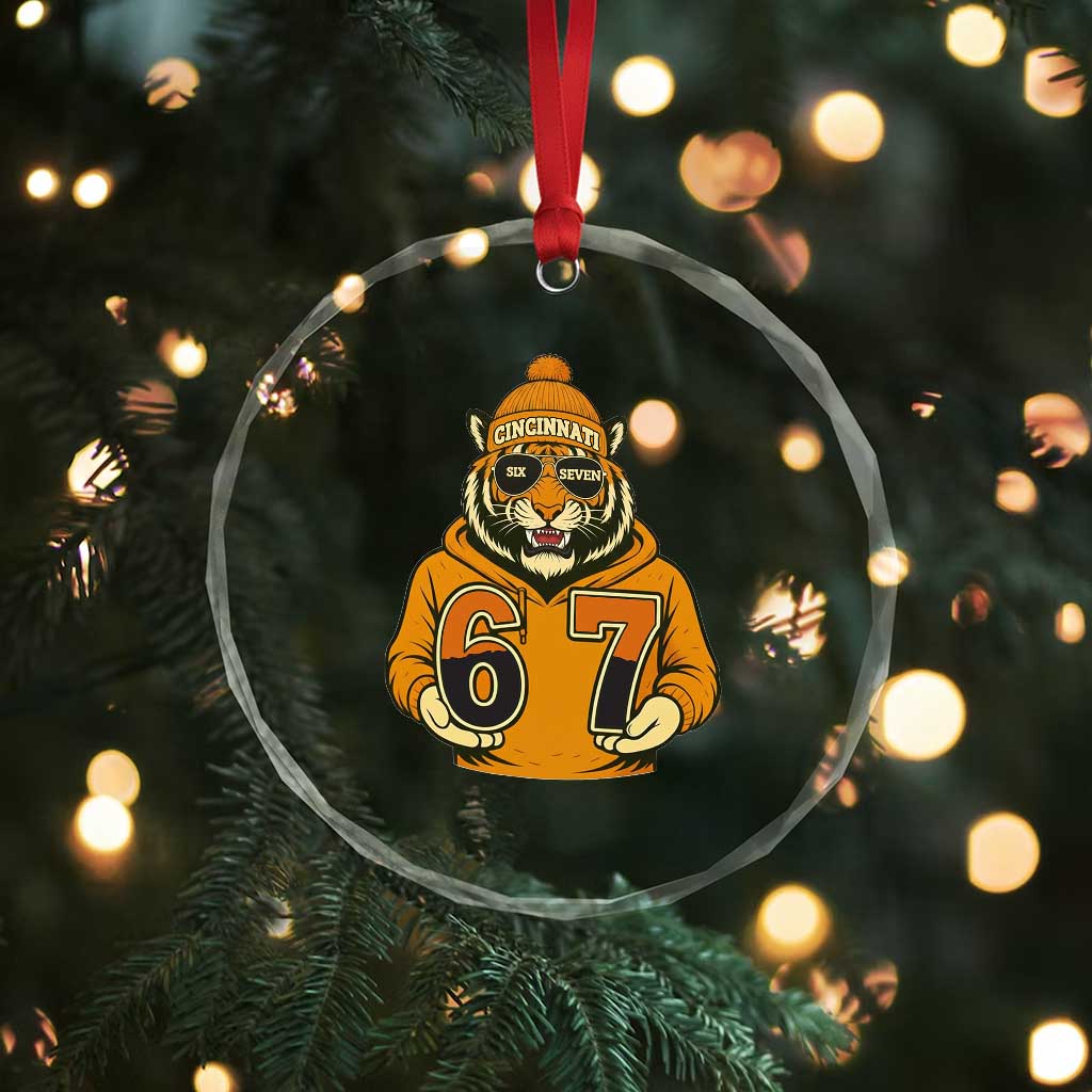 Six Seven Meme Tiger Football Fan Crystal Glass Ornament Gen Alpha Slang Gift TS12 Print Your Wear