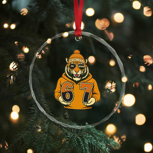 Six Seven Meme Tiger Football Fan Crystal Glass Ornament Gen Alpha Slang Gift TS12 Print Your Wear