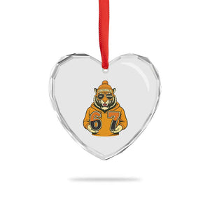 Six Seven Meme Tiger Football Fan Heart Crystal Glass Ornament Gen Alpha Slang Gift TS12 Print Your Wear