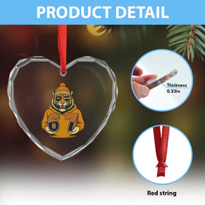 Six Seven Meme Tiger Football Fan Heart Crystal Glass Ornament Gen Alpha Slang Gift TS12 Print Your Wear