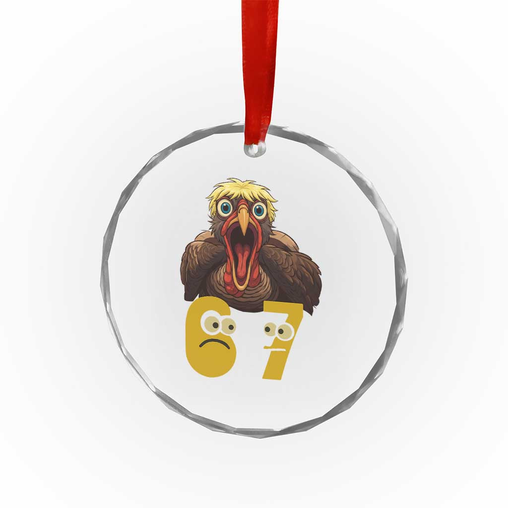 Six Seven Meme Turkey Crystal Glass Ornament Trending Gen Alpha Thanksgiving Gift TS12 Print Your Wear