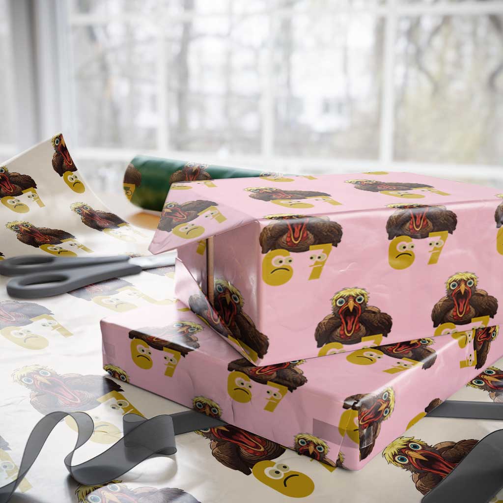 Six Seven Meme Turkey Wrapping Paper Roll Trending Gen Alpha Thanksgiving Gift TS12 Light Pink Print Your Wear
