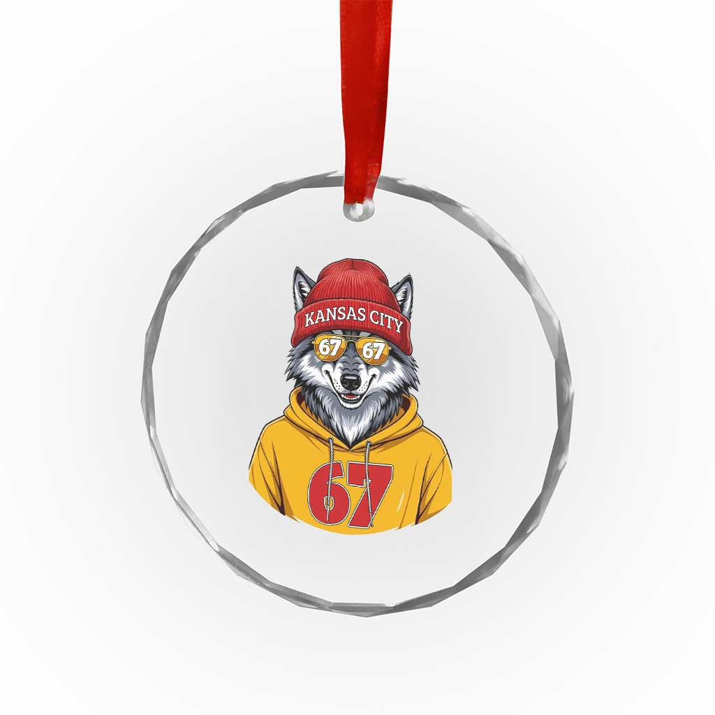 Six Seven Meme Wolf Football Fan Crystal Glass Ornament Gen Alpha Slang Gift TS12 Print Your Wear