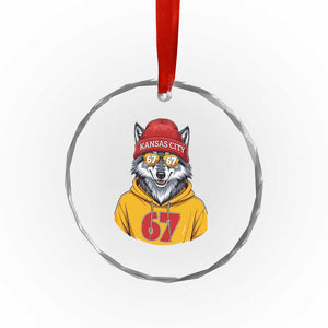 Six Seven Meme Wolf Football Fan Crystal Glass Ornament Gen Alpha Slang Gift TS12 Print Your Wear
