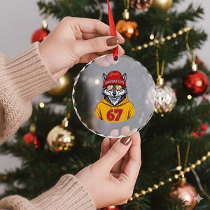 Six Seven Meme Wolf Football Fan Crystal Glass Ornament Gen Alpha Slang Gift TS12 Print Your Wear