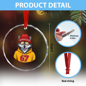 Six Seven Meme Wolf Football Fan Crystal Glass Ornament Gen Alpha Slang Gift TS12 Print Your Wear