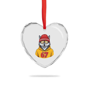 Six Seven Meme Wolf Football Fan Heart Crystal Glass Ornament Gen Alpha Slang Gift TS12 Print Your Wear