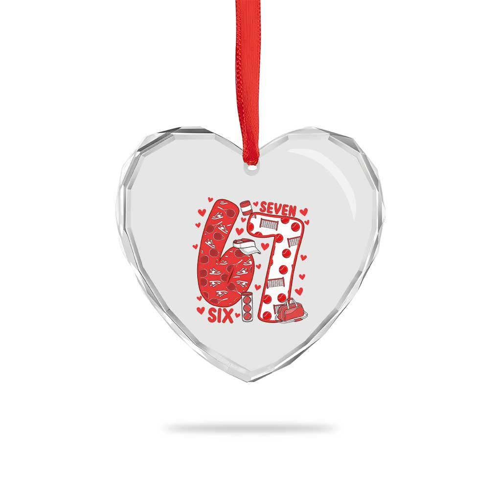 Six Seven Tennis Meme Heart Crystal Glass Ornament Funny Gen Alpha Valentine TS12 Print Your Wear