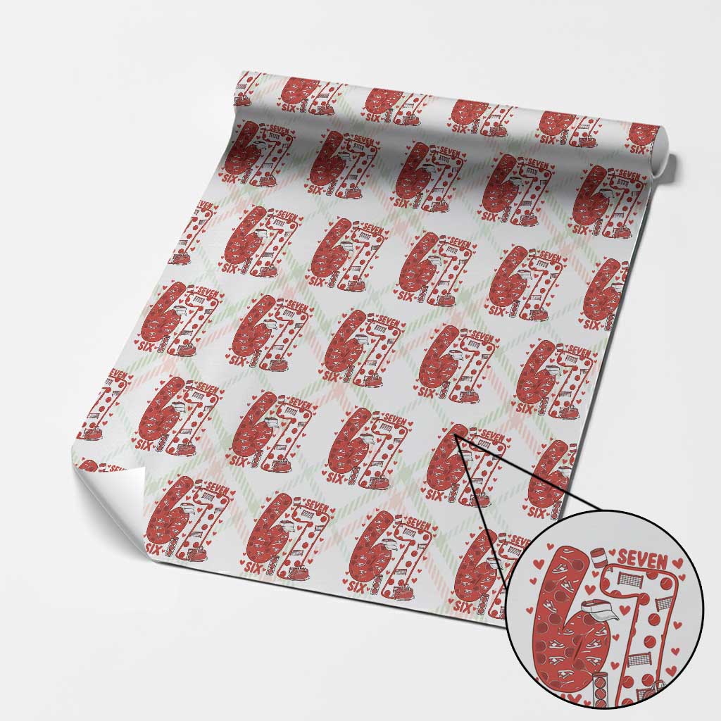 Six Seven Tennis Meme Wrapping Paper Roll Funny Gen Alpha Valentine TS12 Christmas Plaid Print Your Wear