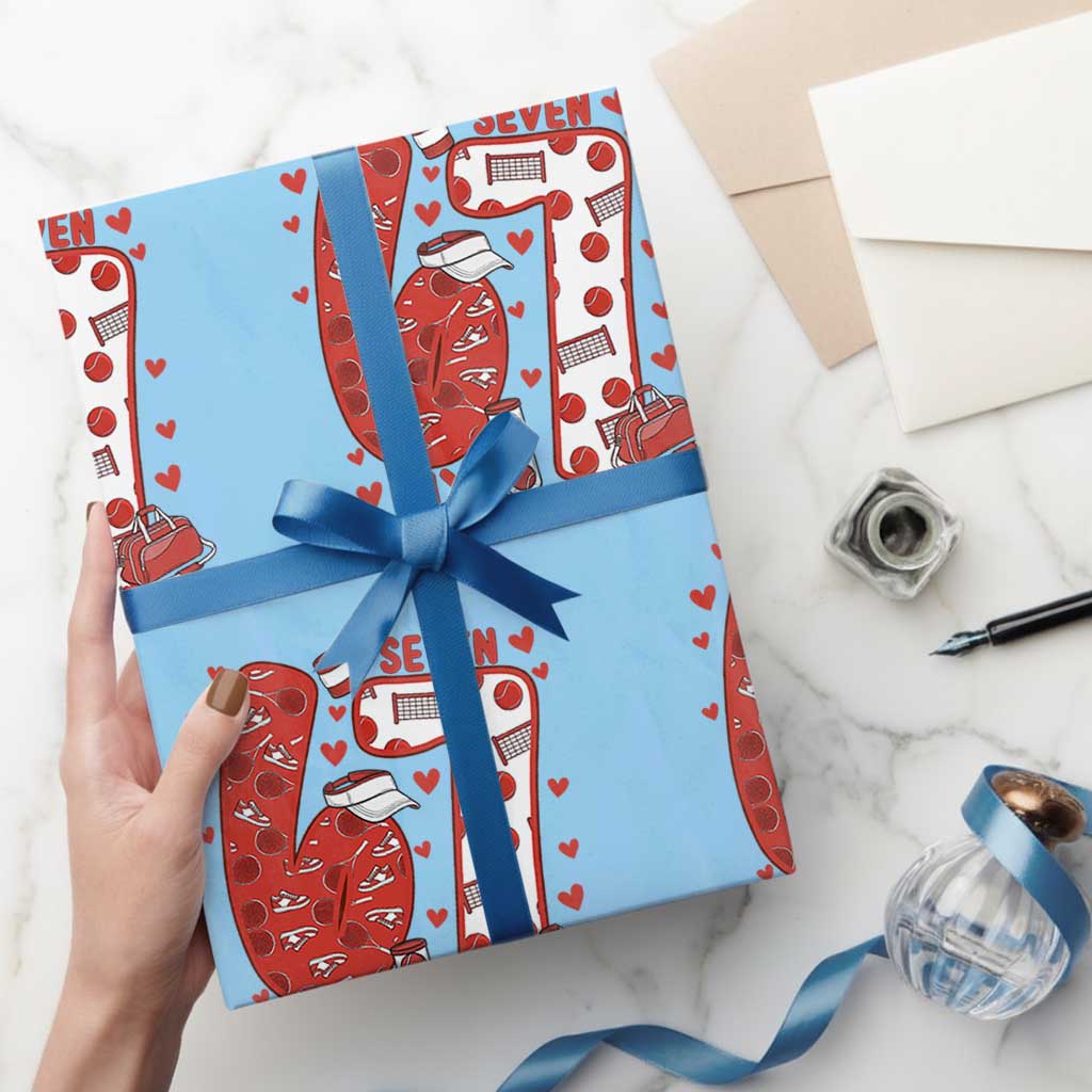 Six Seven Tennis Meme Wrapping Paper Roll Funny Gen Alpha Valentine TS12 Light Blue Print Your Wear