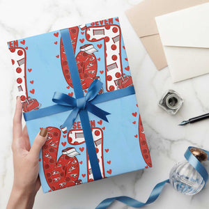 Six Seven Tennis Meme Wrapping Paper Roll Funny Gen Alpha Valentine TS12 Light Blue Print Your Wear