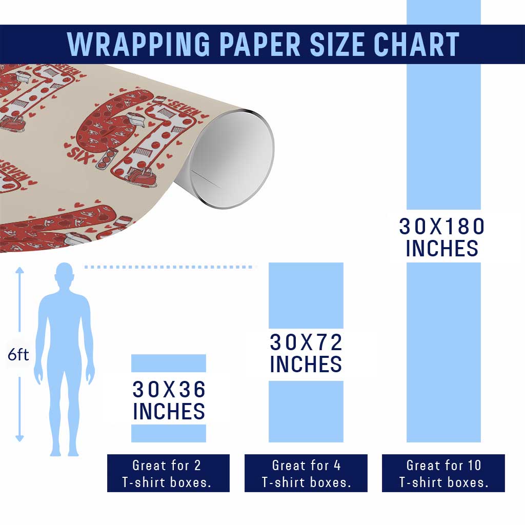 Six Seven Tennis Meme Wrapping Paper Roll Funny Gen Alpha Valentine TS12 Print Your Wear