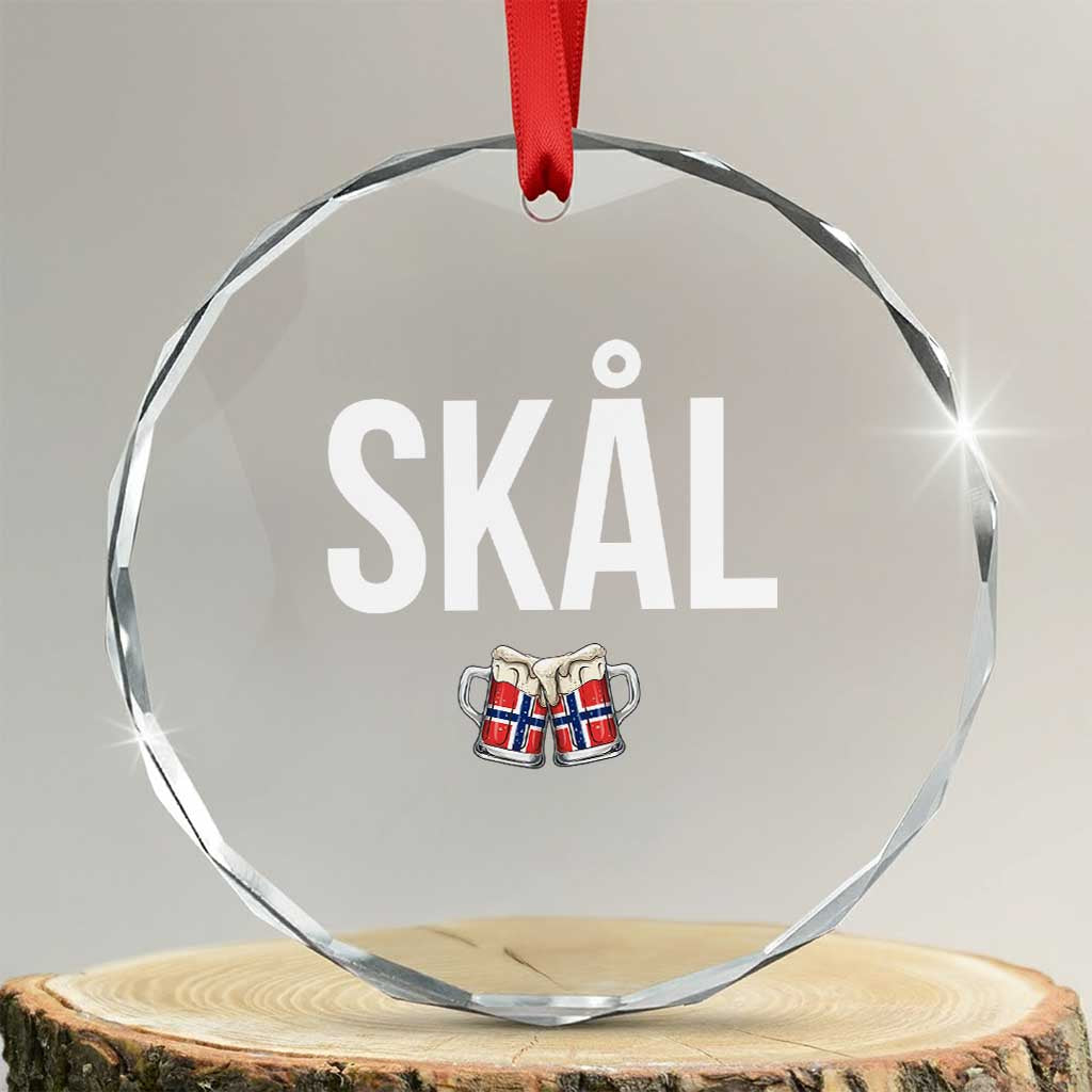 Skål Cheers in Norwegian Norway Crystal Glass Ornament Funny Drinking Beer Norwegian Scandinavian TS14 Transparent Glass 3'' Circle Print Your Wear