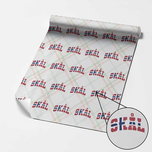 Skal Norway Flag Wrapping Paper Roll Vintage Cheers Norwegian Sayings Viking Heritage Scandinavian Graphic