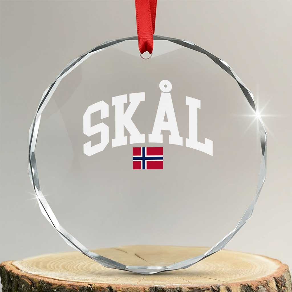 Skal Norwegian Sayings Crystal Glass Ornament Cheers in Norwegian Norway Viking Heritage Scandinavian Graphic TS10 Transparent Glass 3'' Circle Print Your Wear