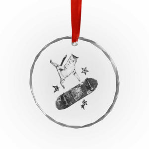 Skateboard Cat Y2K Crystal Glass Ornament Rockstar Gf Aesthetic Cat Retro Grunge Skater TS10 Print Your Wear