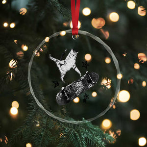 Skateboard Cat Y2K Crystal Glass Ornament Rockstar Gf Aesthetic Cat Retro Grunge Skater TS10 Print Your Wear